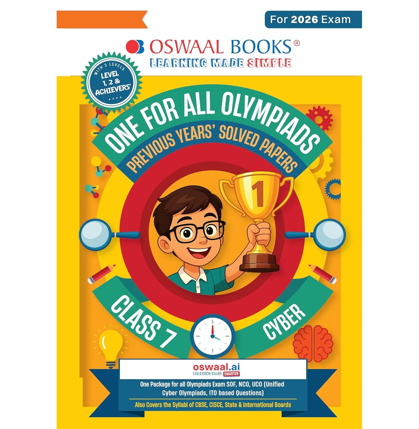 One For All Olympiads Class 7 Cyber Prep-Guide Book | Chapter-wise Previous Years' Solved Papers | Olympiad Exams 2026 | 9789373014241