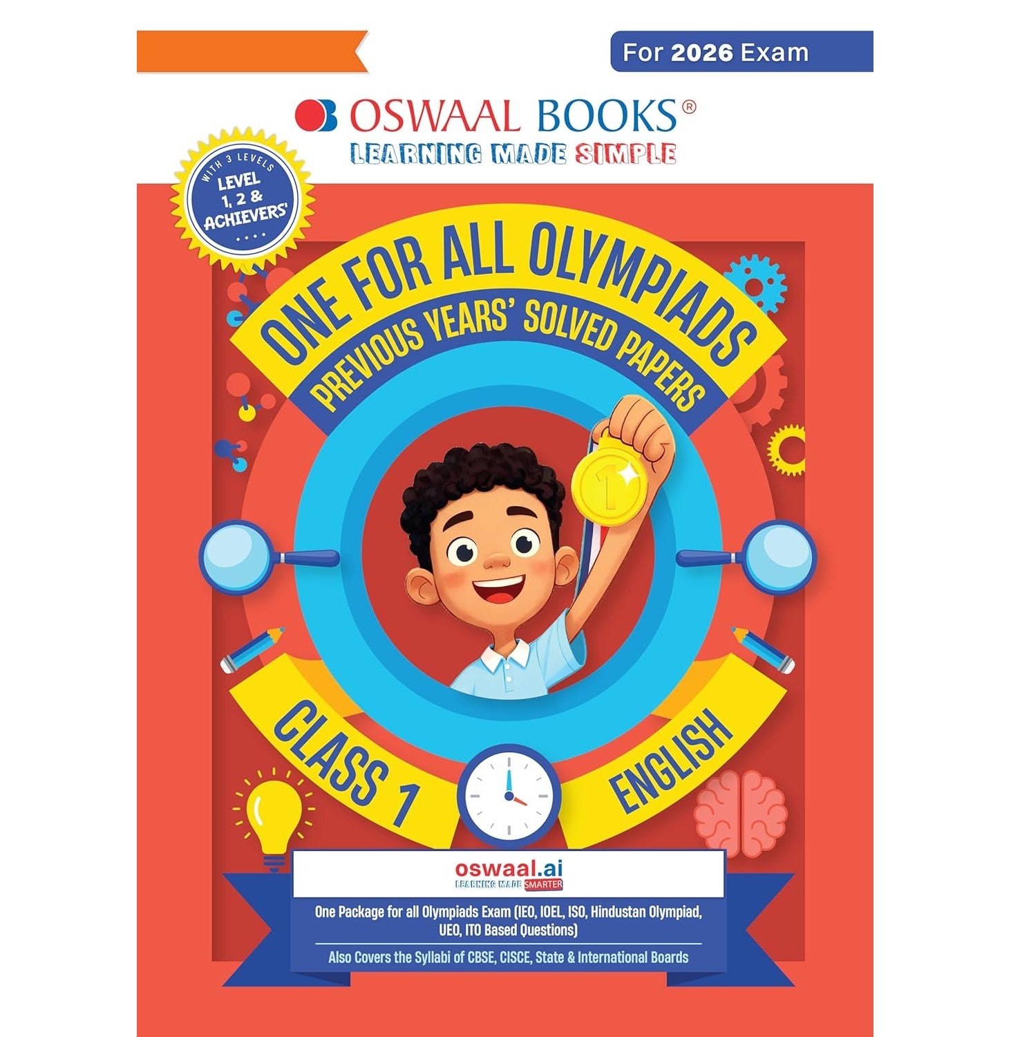 One For All Olympiads Class 1 English Prep-Guide Book | Chapter-wise Previous Years' Solved Papers | Olympiad Exams 2026 | 9789373010670