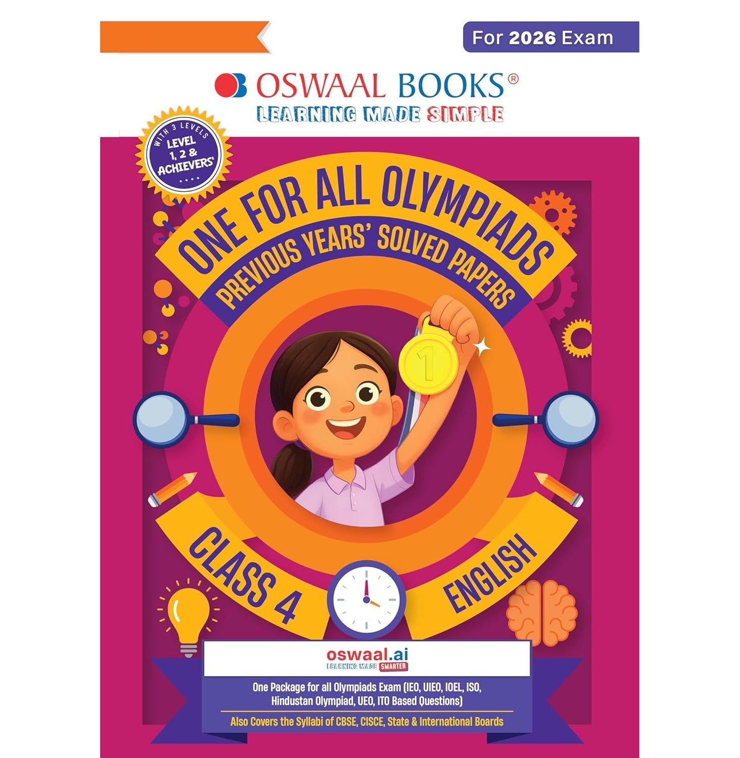 One For All Olympiads Class 4 English Prep-Guide Book | Chapter-wise Previous Years' Solved Papers | Olympiad Exams 2026 | 9789373012384