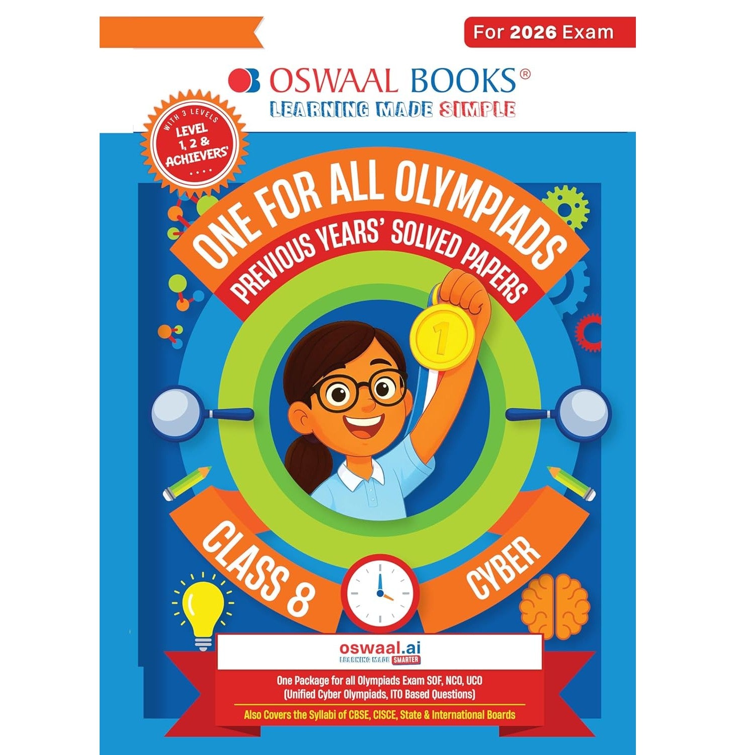 One For All Olympiads Class 8 Cyber Prep-Guide Book | Chapter-wise Previous Years' Solved Papers | Olympiad Exams 2026 | 9789373018232
