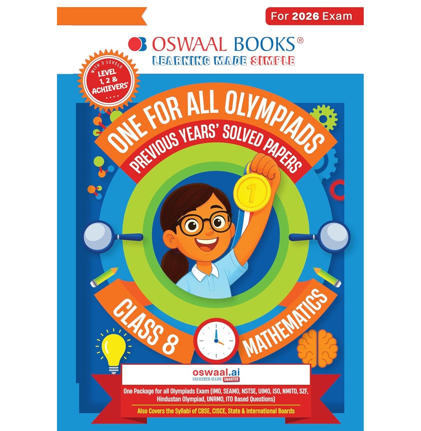 One For All Olympiads Class 8 Maths Prep-Guide Book | Chapter-wise Previous Years' Solved Papers | Olympiad Exams 2026 | 9789373012278