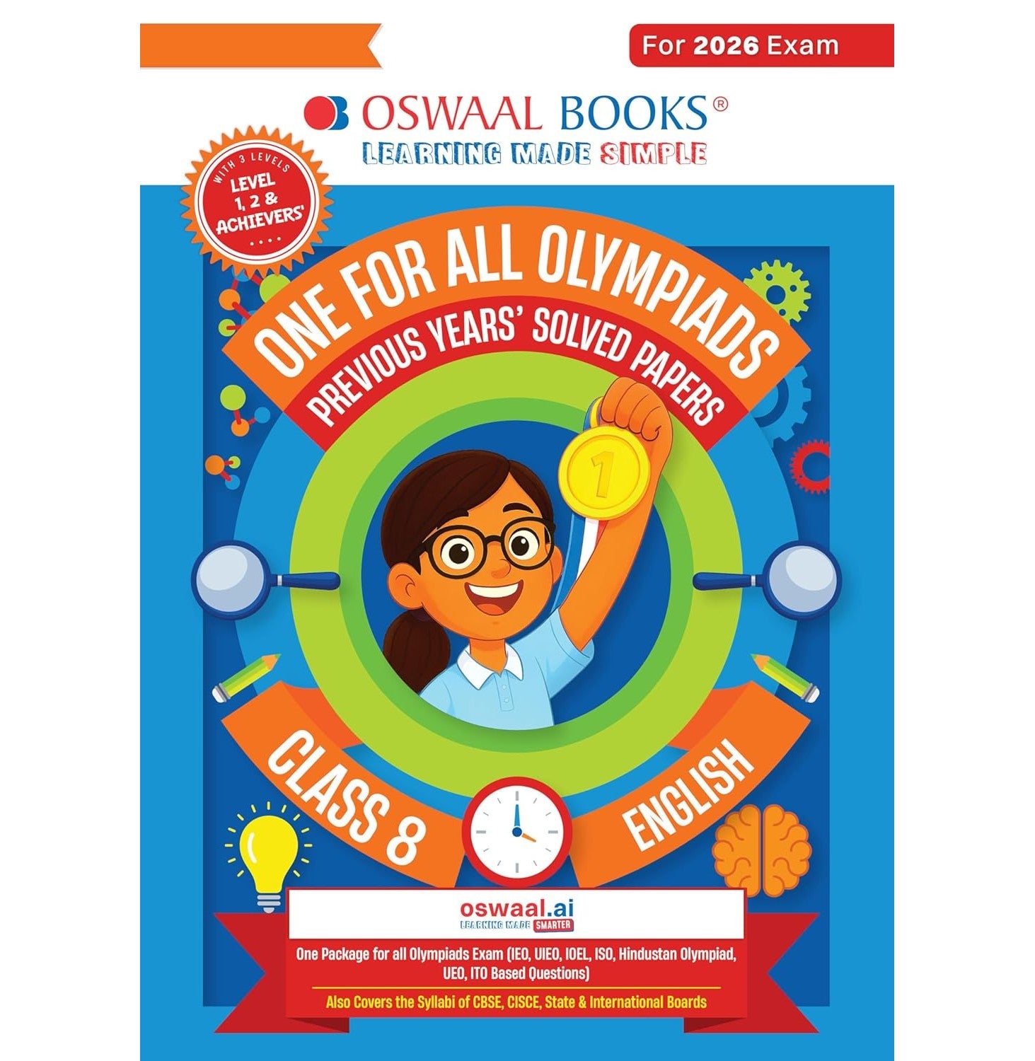 One For All Olympiads Class 8 English Prep-Guide Book | Chapter-wise Previous Years' Solved Papers | Olympiad Exams 2026 | 9789373010618