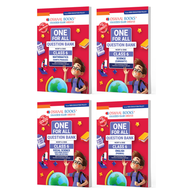 imagOne For All Question Banks NCERT & CBSE Class 6 Set of 4 Books Maths, Science, Social Science & English For Latest Exam