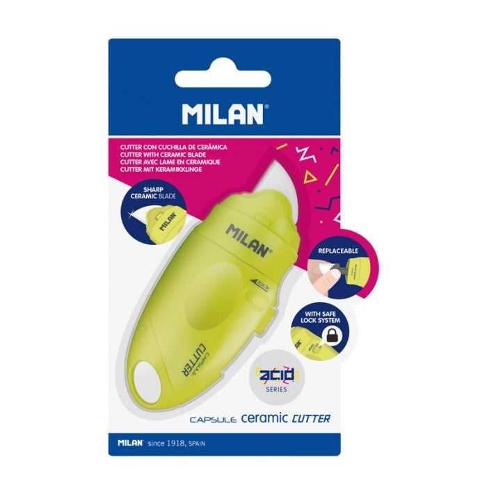 Milan Acid Series Capsule Cutter with Yellow Ceramic Blade Crossword