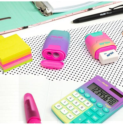 imagBlister Pack Eraser With Pencil Sharpener Compact Sunset Series, Lilac