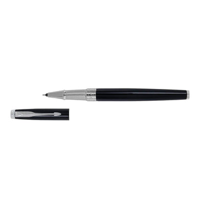 imagParker Premium Parker Aster Lacquer Black Chrome Trim  Roller Ball Pen