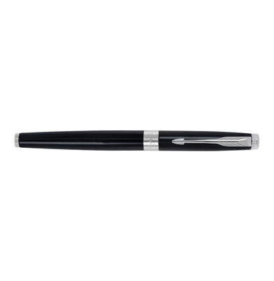 imagParker Premium Parker Aster Lacquer Black Chrome Trim  Roller Ball Pen