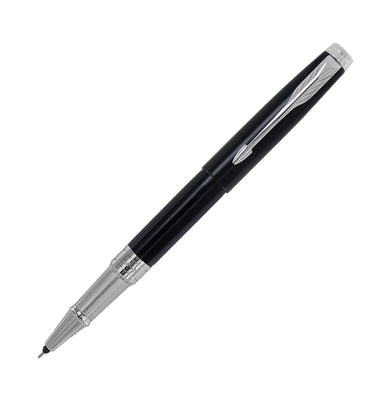 imagParker Premium Parker Aster Lacquer Black Chrome Trim  Roller Ball Pen