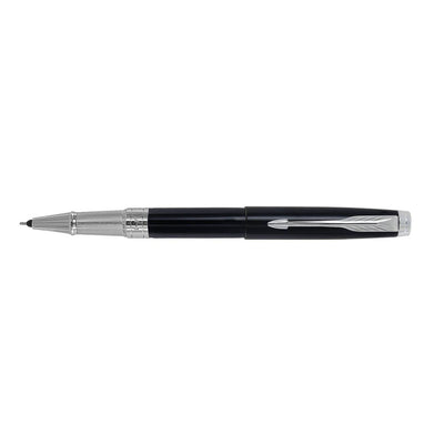 imagParker Premium Parker Aster Lacquer Black Chrome Trim  Roller Ball Pen