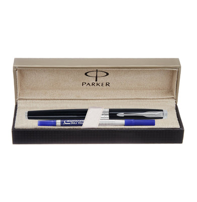imagParker Premium Parker Aster Lacquer Black Chrome Trim  Roller Ball Pen