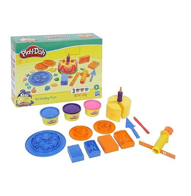 imagPLAY-DOH Birthday Fun Playset for Kids 3 Years and Up with 3 Non-Toxic Colors Multicolor 3 pieces