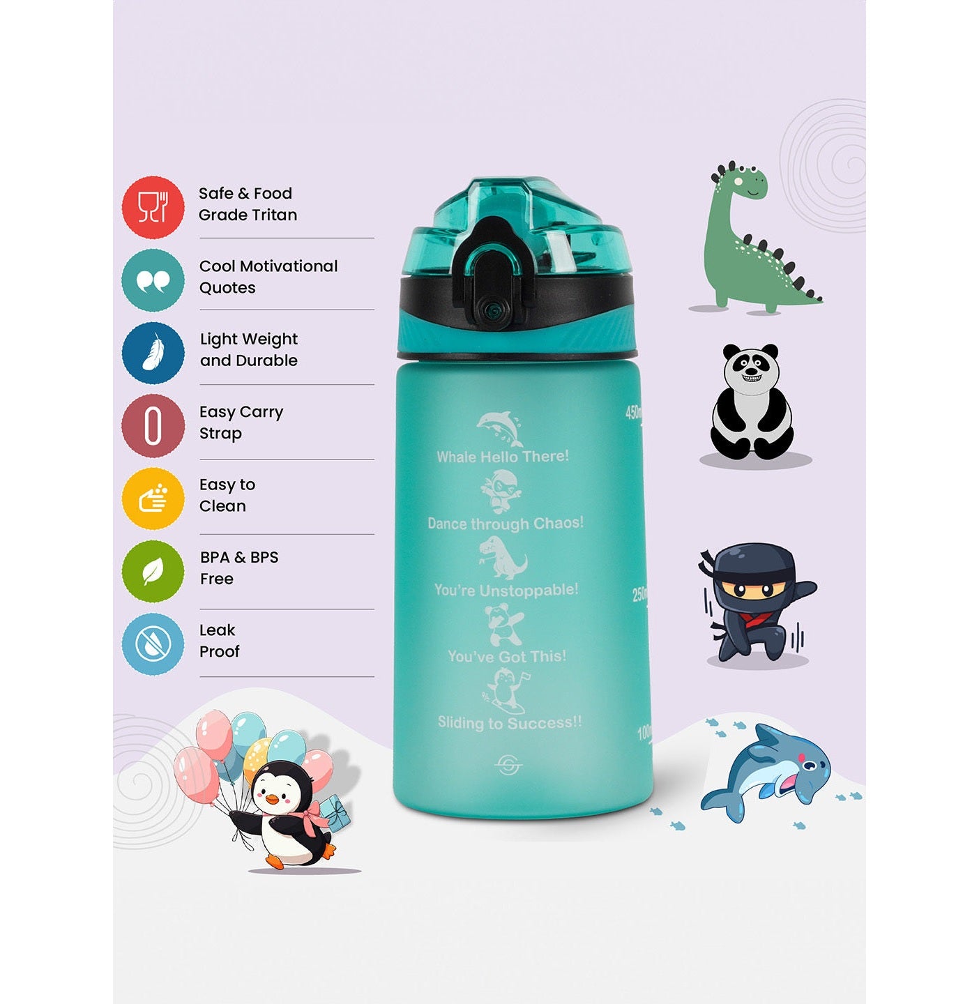 Motivational Kids' 500Ml Sipper Bottle Stay Hydrated & Inspired!