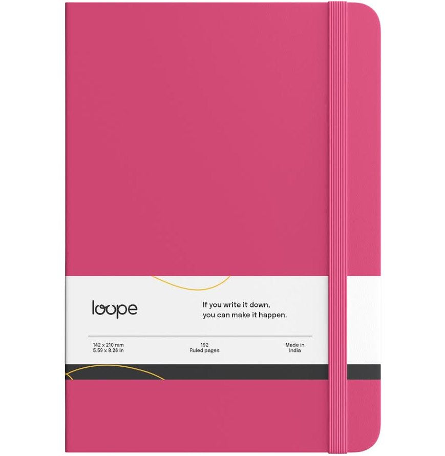 Loope Solid Notebook A5 | Pink | 192 Pages | 80 Gsm