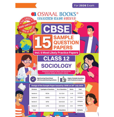 imagOswaal CBSE 15 Sample Question Papers Class 12 Sociology for 2026 Board Exam