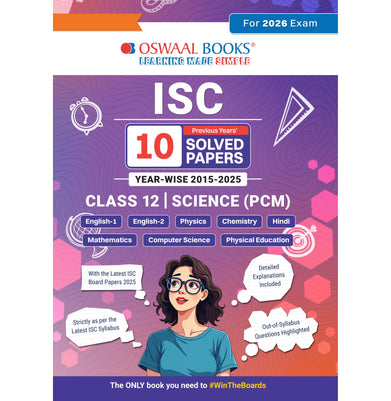 imagOswaal ISC 10 Previous years' Solved papers year-wise 2015-2025, Class-12, Science: PCM: Physics, Chemistry, Mathematics, English 1, English 2, Hindi, Computer science, Physical Education For 2026 Exam buy online at crossword.in