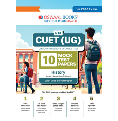 imagOswaal NTA CUET UG 10 Mock Test Papers History For 2026 Exam buy online at crossword.in