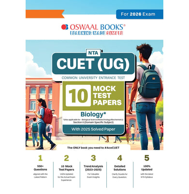 imagOswaal NTA CUET UG 10 Mock Test Papers Biology For 2026 Exam buy online at crossword.in