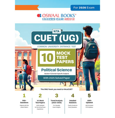 imagOswaal NTA CUET UG 10 Mock Test Papers Political Science For 2026 Exam buy online at crossword.in