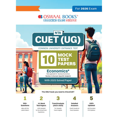 imagOswaal NTA CUET UG 10 Mock Test Papers Economics For 2026 Exam