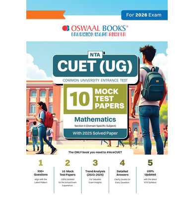 imagOswaal NTA CUET UG 10 Mock Test Papers Mathematics For 2026 Exam buy online at crossword.in