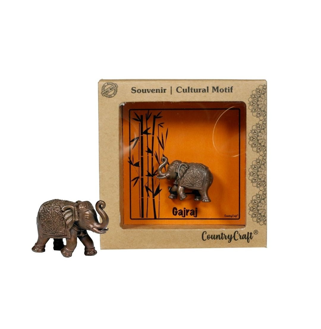 Copper Gajraj Miniature - Exquisite Handcrafted Elephant Sculpture