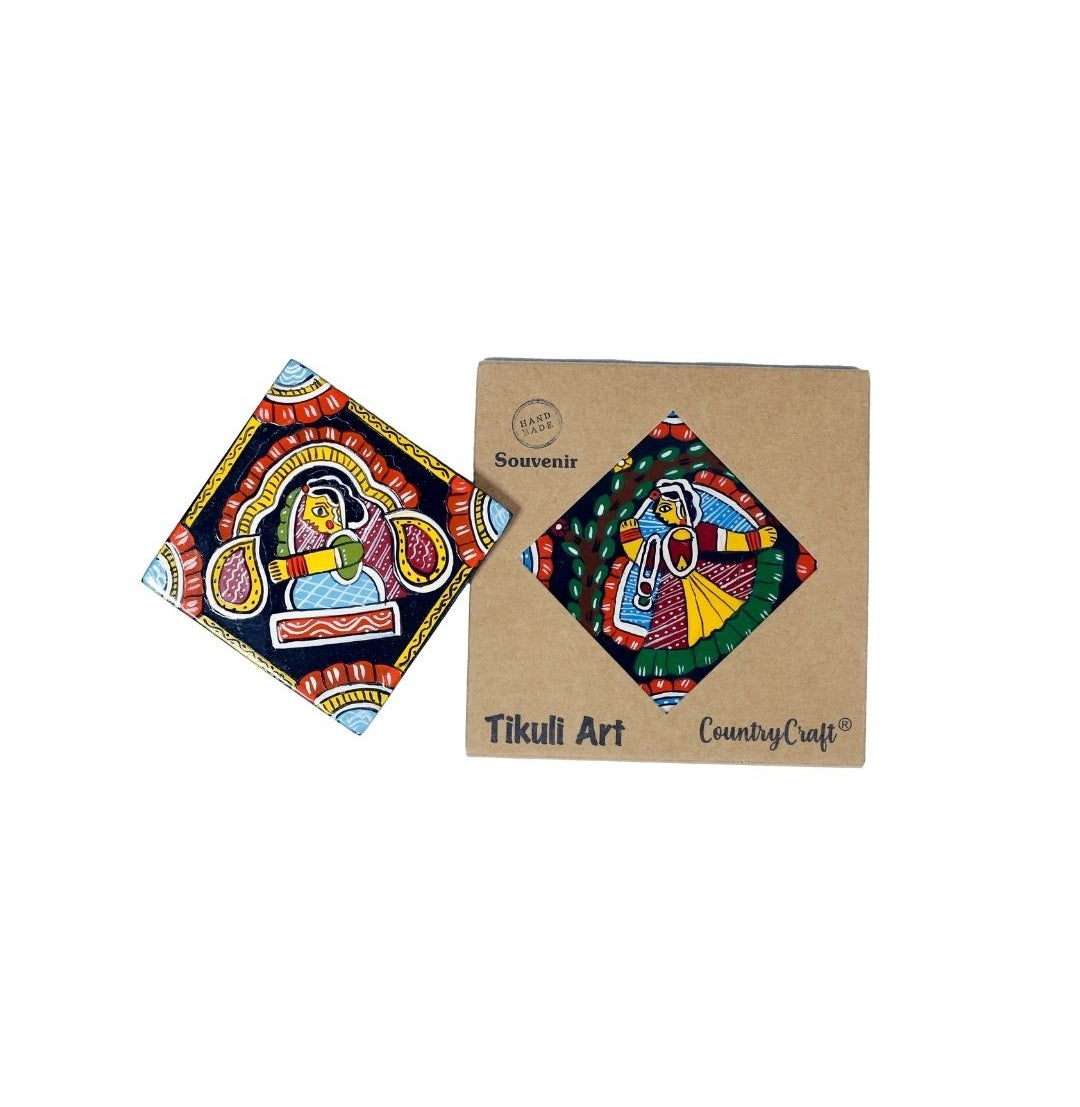 Exquisite Handcrafted Tikuli Coaster - Large Size Elegance