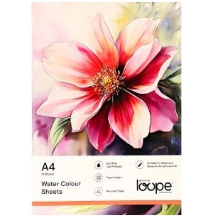 LOOPE A4 Watercolor Loose Sheets - 10 Pack, 200GSM Professional Quality
