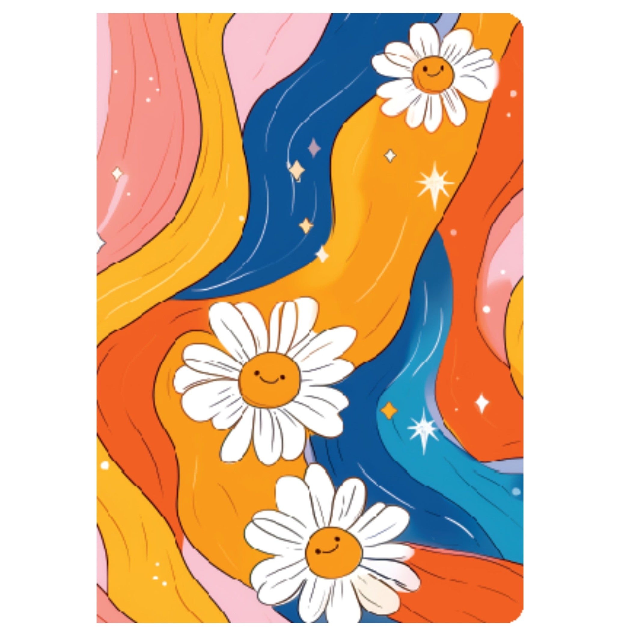 Loope Groovy A5 Foil Notebook - Brighten Your Notes with Colorful Daisies