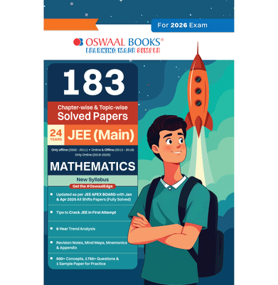 imagOswaal 183 Chapter-wise & Topic-wise Solved Papers JEE Main | Online 2012-2025 & Offline 2002-2018 | Mathematics Book | For 2026 Exams