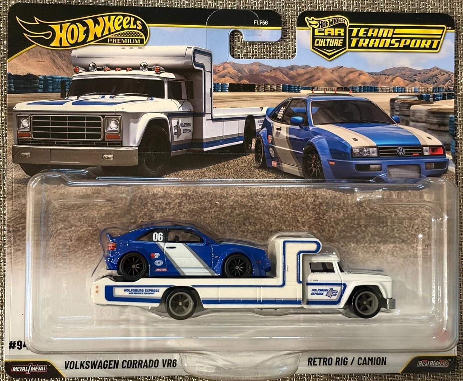 Hot Wheels Team Transport Volkswagen Corrado VR6 & Retro Rig – Premium Die-Cast Collectible