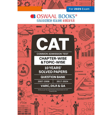 imagOswaal CAT COMMON ADMISSION TEST | 10 YEARS’ | CHAPTERWISE & TOPICWISE | SOLVED PAPERS | QUESTION BANK | 2007 - 2008 & 2017 - 2024 | For 2025 Exam buy online at crossword.in