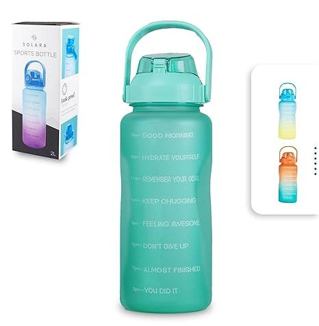 Motivational Hydrabottle 2L BpaFree Water Bottle With Time Markers