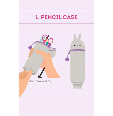 imag2-In-1 Silicone Pencil Case - Kawaii - Bunny