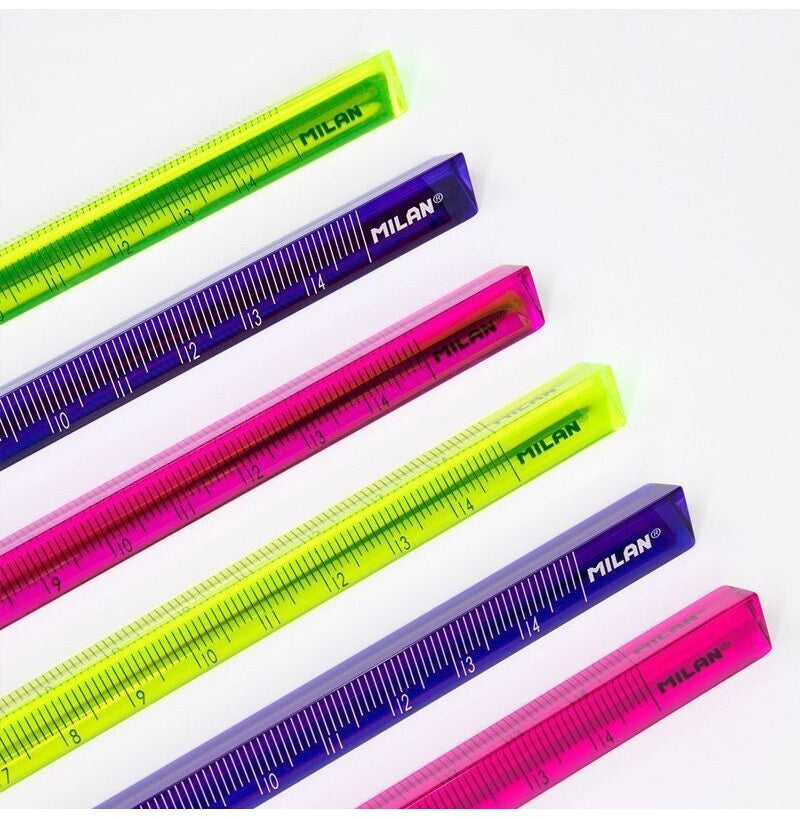 Buy Milan Colourful 15Cm Triangular Ruler - Transparent Design In ...
