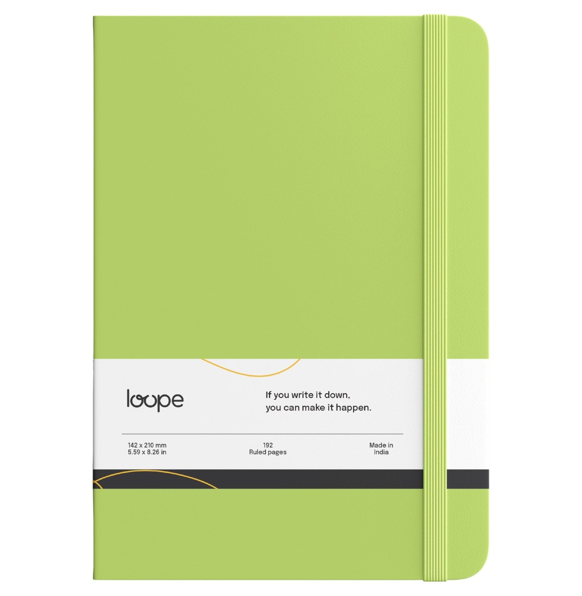 Loope A5 Solid Notebook – Avocado Green | 192 Ruled Pages | 80 GSM | Hard Bound