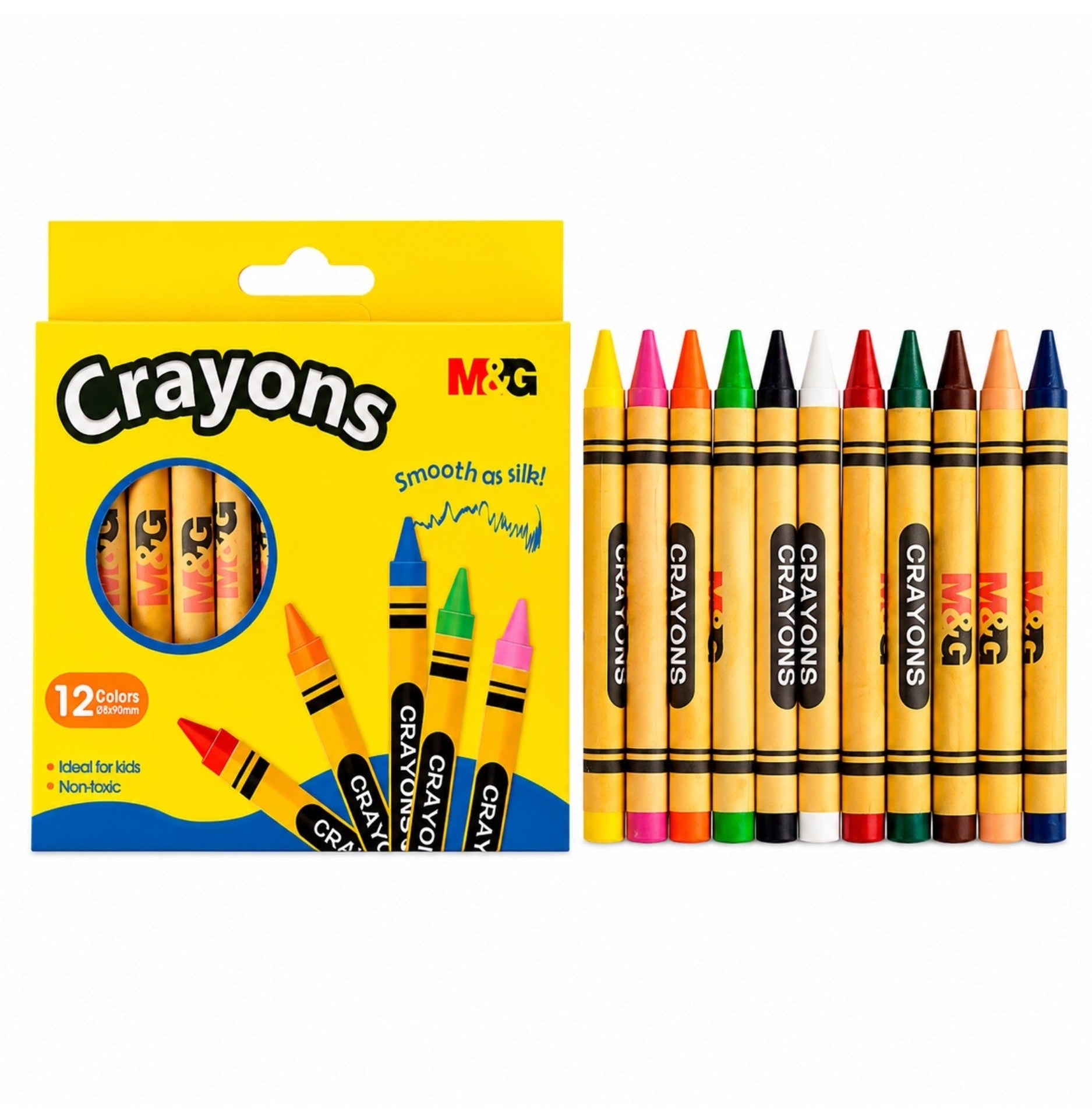 M&G 8Mm*90Mm Round Crayon 12 Colors