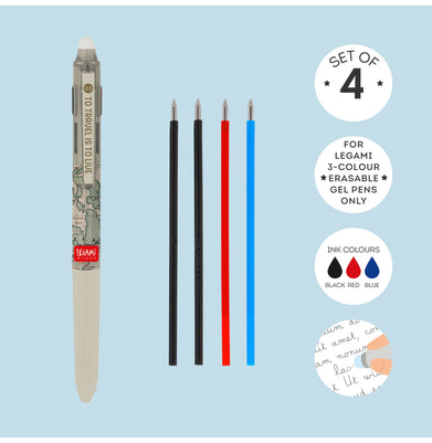 imag3-Colour Erasable Gel Pen - Make Mistakes - Travel