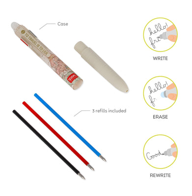 imag3-Colour Erasable Gel Pen - Make Mistakes - Travel