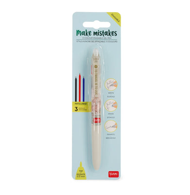 imag3-Colour Erasable Gel Pen - Make Mistakes - Travel