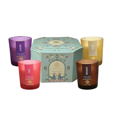 imag4 Pack Shot Glass Candles - Mahogany, Lavender, Rose & Vanilla
