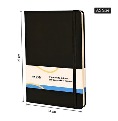 imagLoope A5 Solid Notebook 80Gsm 192 Pages Black