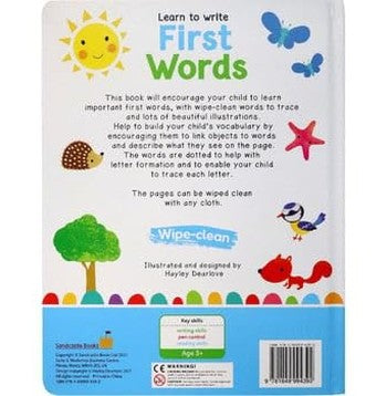 imagLearn to Write First Words Wipe clean Board book Sandcastle Books Ltd