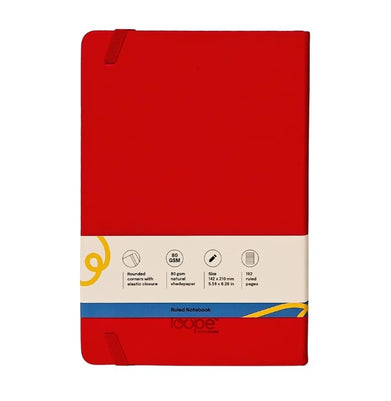 imagLoope A6 Solid Notebook 80Gsm 192 Pages Red