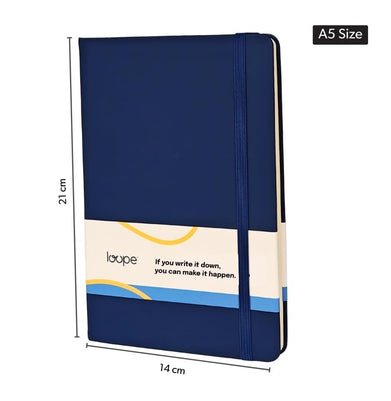 imagLoope A5 Solid Notebook 80Gsm 192 Pages Blue