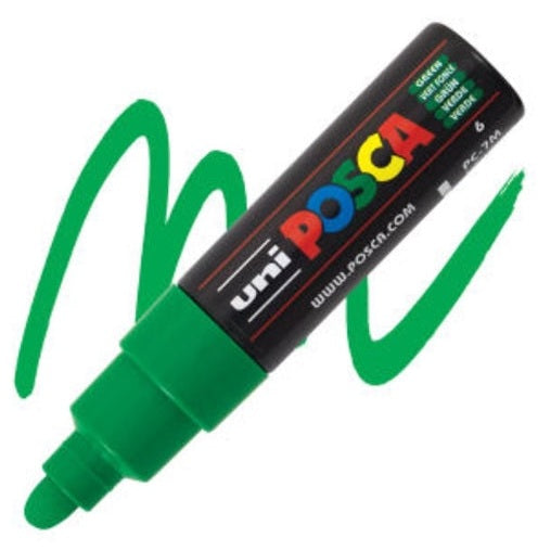 Uni Posca 7M Green Marking Pen  Vivid, Versatile Acrylic Paint Marker