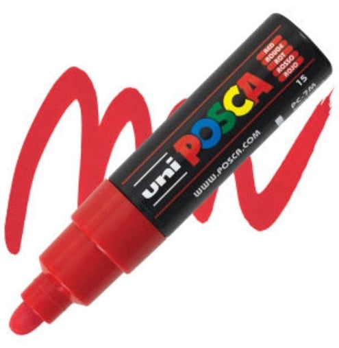 Uni Marking Pen Posca 7M Red 6 T