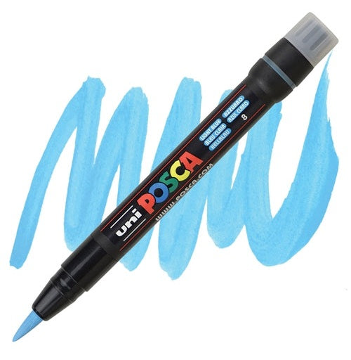 Uni Posca Pcf 350 Light Blue Acrylic Marking Brush