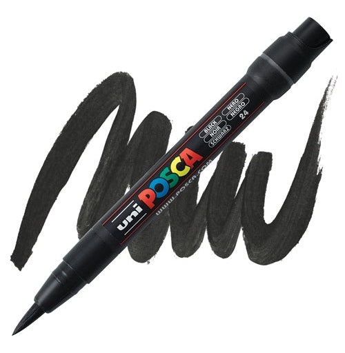 Uni Posca Pcf 350 Black Marking Brush  Versatile Acrylic Paint Marker