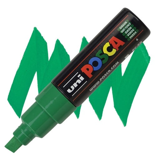 Vibrant Green Uni Posca 8K Acrylic Marking Pen  Perfect For Any Surface