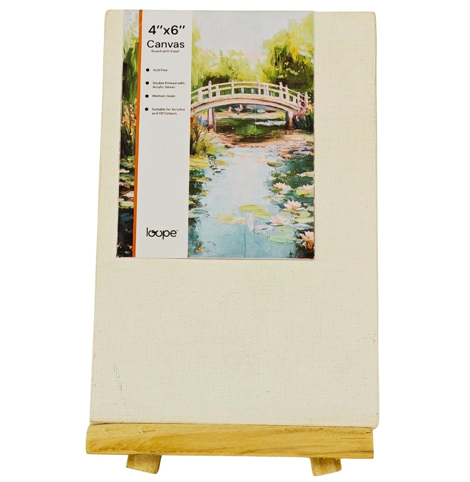 Loope Canvas Board With Easel | 4X6 Inches | For Painting & Art